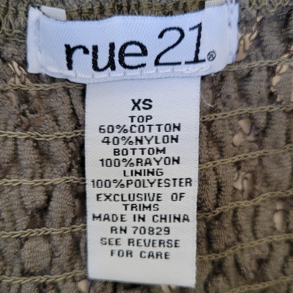 SCALLOPED LACE BRALETTE DRESS - OLIVE - Size XS - Picture 10 of 11